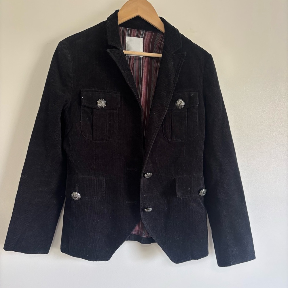 BabyGhost Dark Academia Blazer•Medium• Black chunky Corduroy• Preppy•VGC•Timless